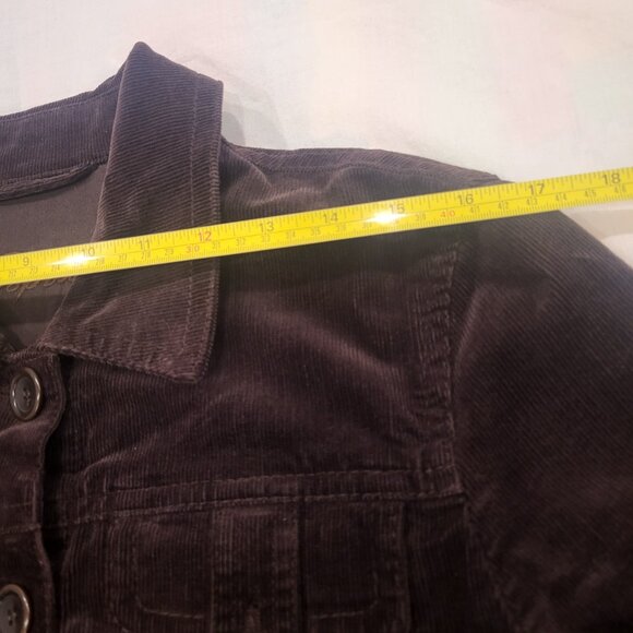 Esprit Corduroy Trucker Jacket Size 8 Cotton Spandex Brown Casual Jacket - Picture 13 of 14